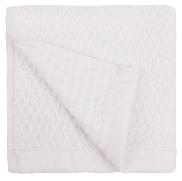 everplush company Diamond Jacquard Washcloths - 6 Pack White
