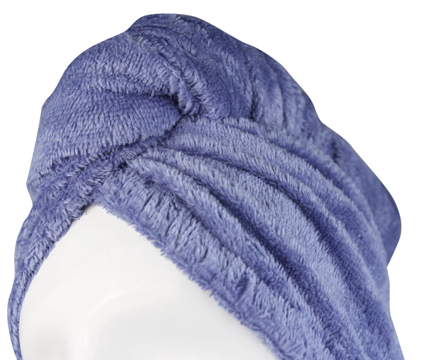 Everplush Company Extra Plush Bath Wrap + Hair Turban Set - Periwinkle Blue