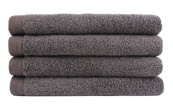 Everplush Company Flat Loop Hand Towels - 4 Pack Charcoal