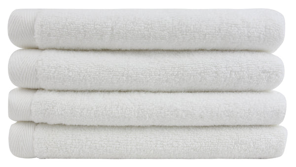 Everplush Company Flat Loop Hand Towels - 4 Pack Porcelain (White)