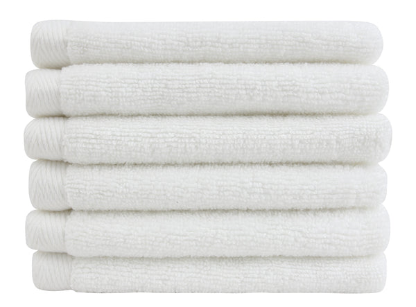 Everplush Company Flat Loop Washcloths - 6 Pack Porcelain (White)