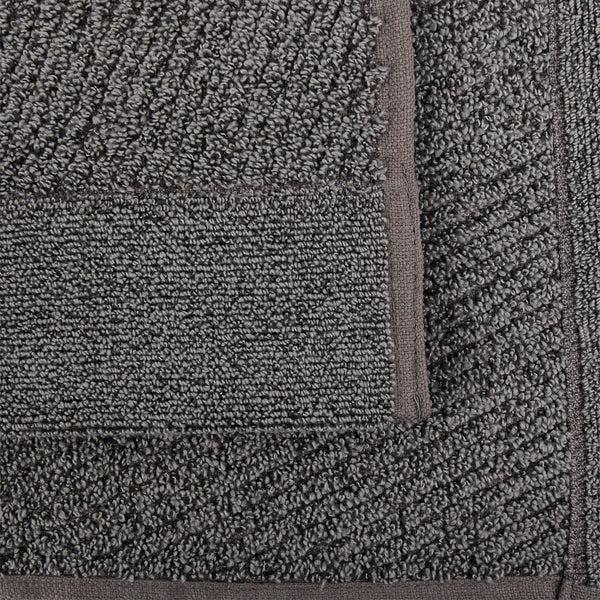 Everplush Company Hokime Ribbed Towels Bath Towel Set - 6 Piece Shitake Grey
