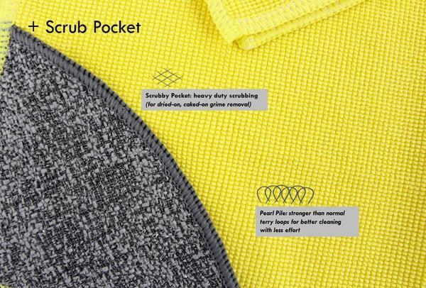 Everplush Company Microfiber Dish Cloth W/Scrubby Pocket