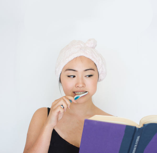 Everplush Company Microfiber Hair Turban For Long Hair Set Of 2 In White