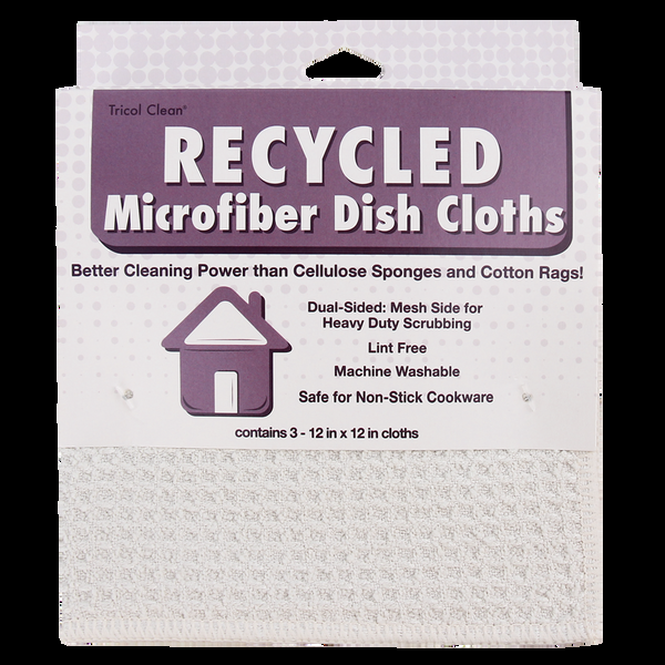 Everplush Company Recycled Honeycomb Dish Cloths W/ Mesh Scrub For Kitchen 3-Pack Towels White