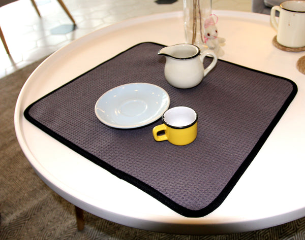 Everplush Company Recycled Honeycomb Microfiber Dish Drying Mat Charcoal