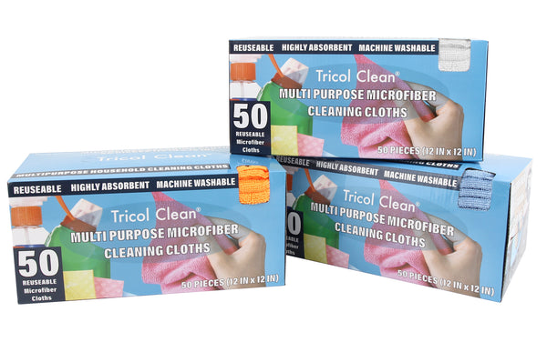 Everplush Company Tricol Clean 50 PK Edgeless Microfiber Cleaning Rag In Dispenser Box