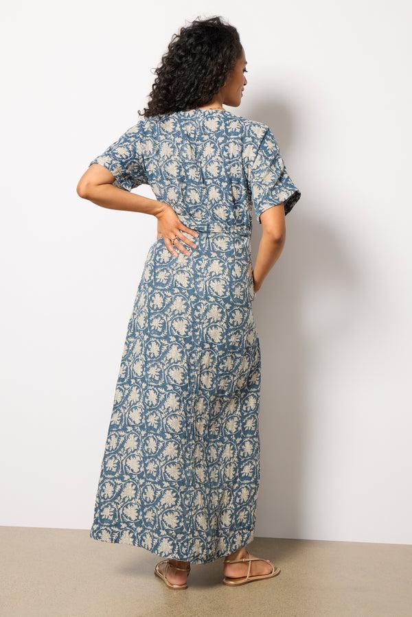 Everve Dune Cotton Gauze Camille Midi Dress Tranquiltidesprint