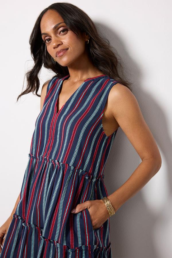 Everve Addison Tiered Dress Nocturnalembroidered