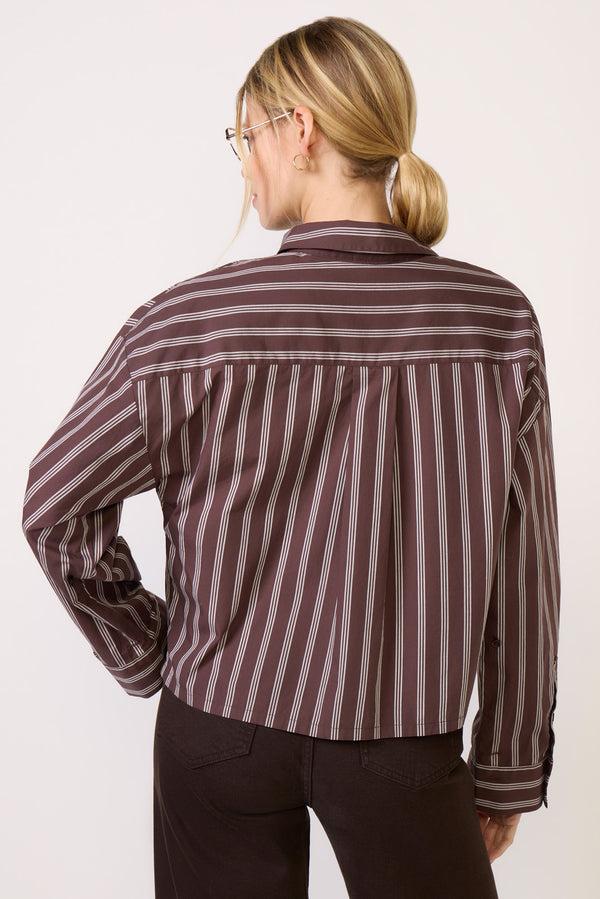 everve Aiden Crop Shirt Chocolate/Cream