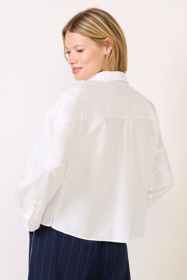 Everve Aiden Crop Shirt White