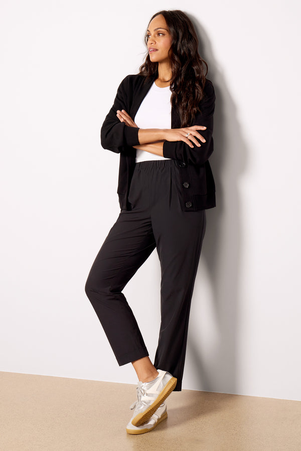everve Alana Slim Tapered Cuff Pant Black