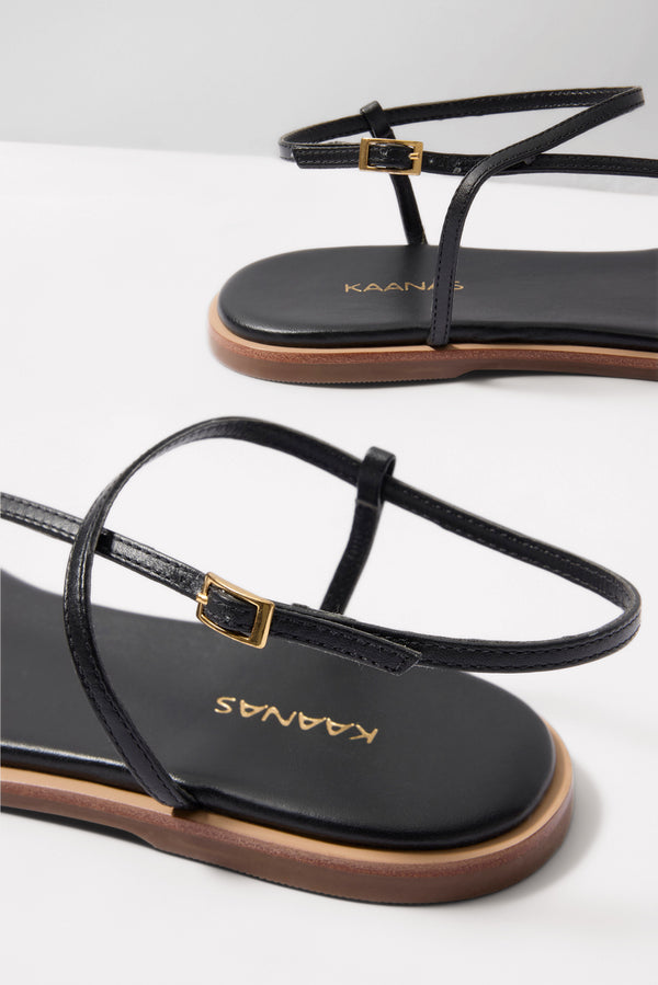 Everve Alayta Square Toe Sandal Black