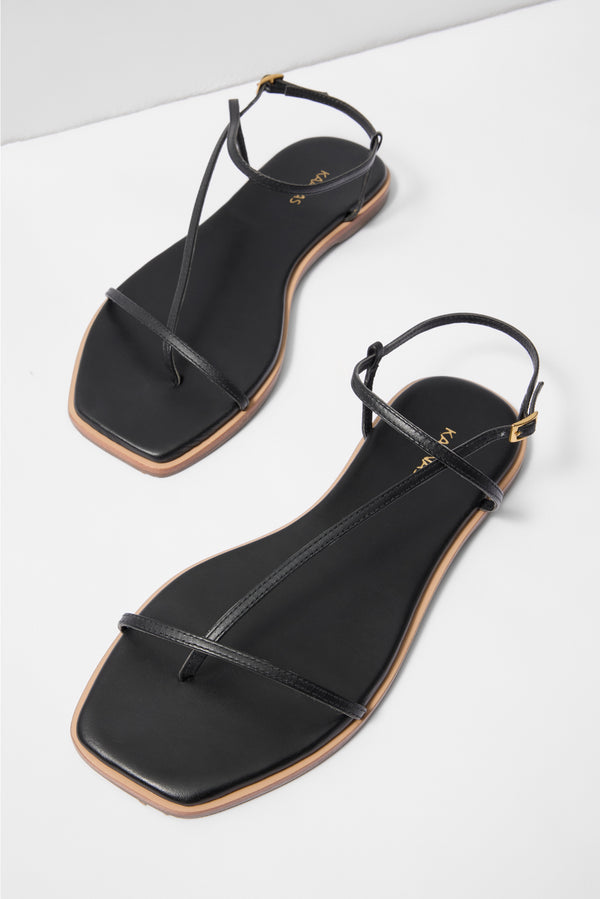 everve Alayta Square Toe Sandal Black