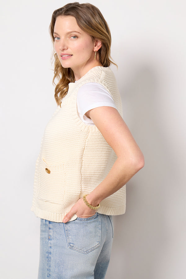Everve Albaney Lady Like Vest Ivorymelange
