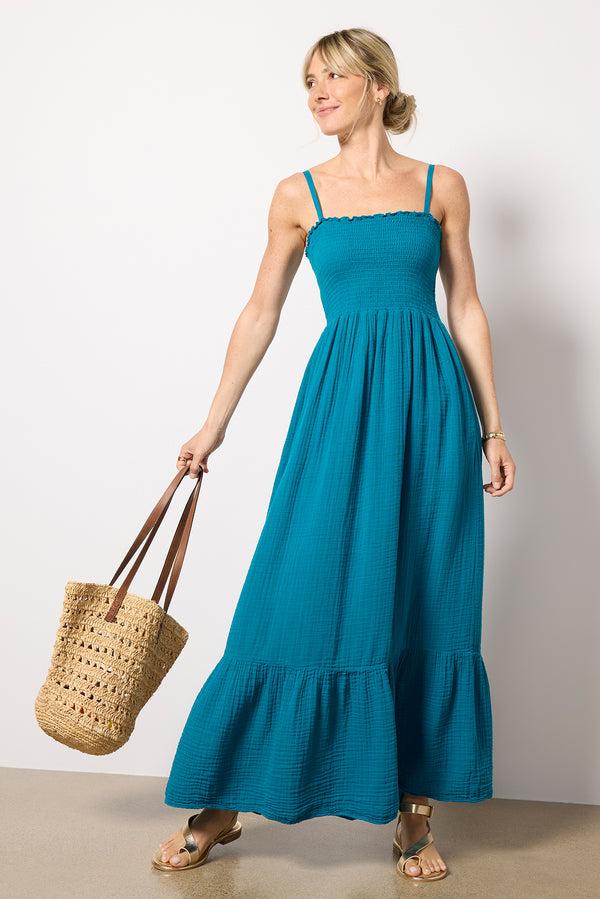 everve Alejandra Maxi Dress Lagoon