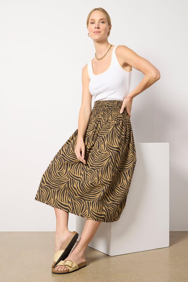 everve Alessa Printed Skirt Cayman