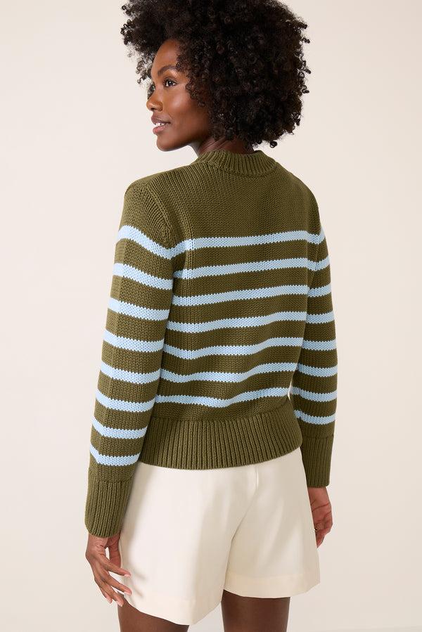 Everve Alise Pullover Oliveskystripe