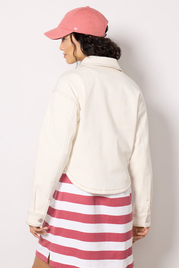 Everve All Day Cropped Twill Jacket Offwhite