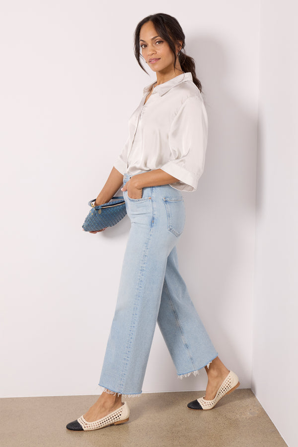 Everve Aly Satin Shirt Silver