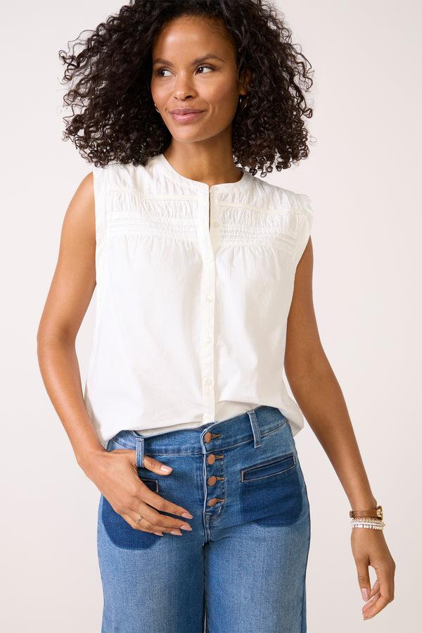 Everve Alyssa Sleeveless Shirt White