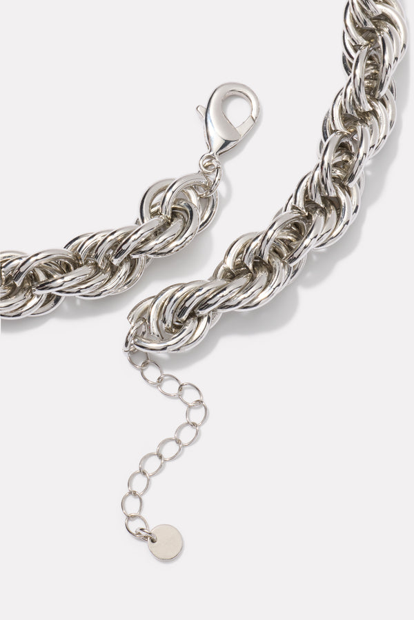 Everve Amber Statement Necklace Silver