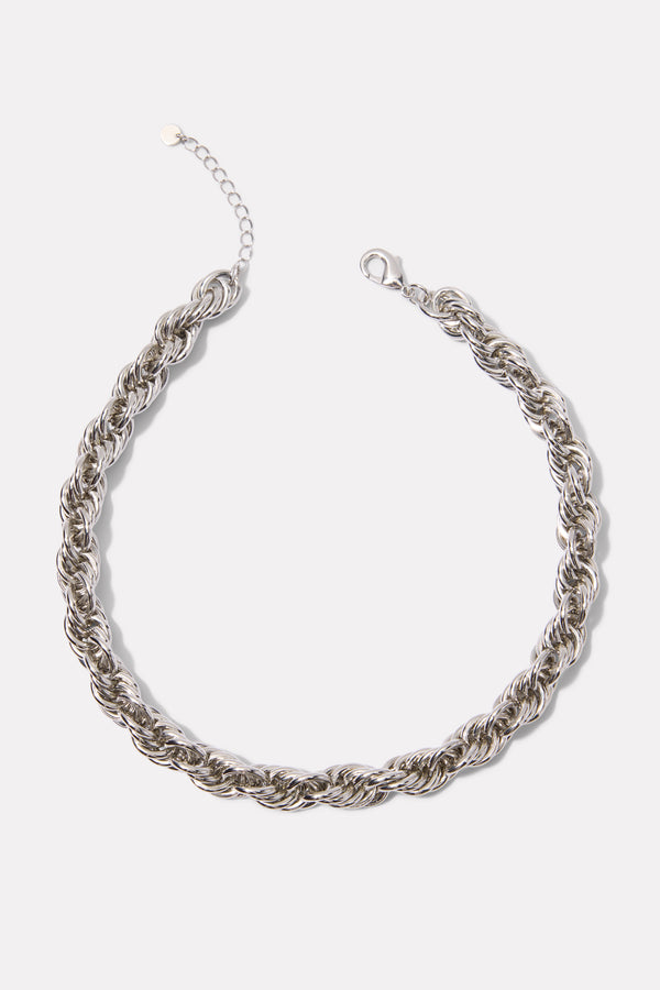 everve Amber Statement Necklace Silver