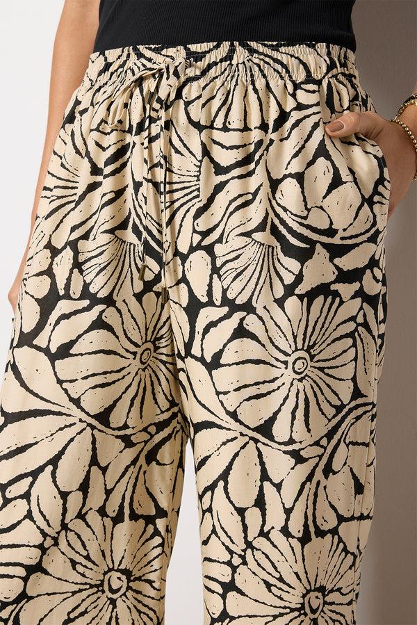 Everve Amelia Printed Pant Natural