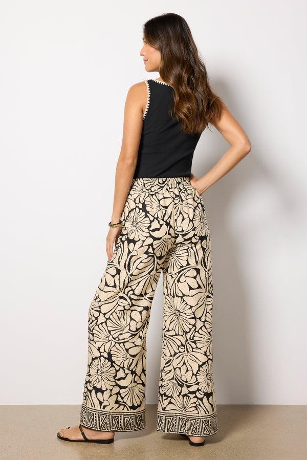 Everve Amelia Printed Pant Natural