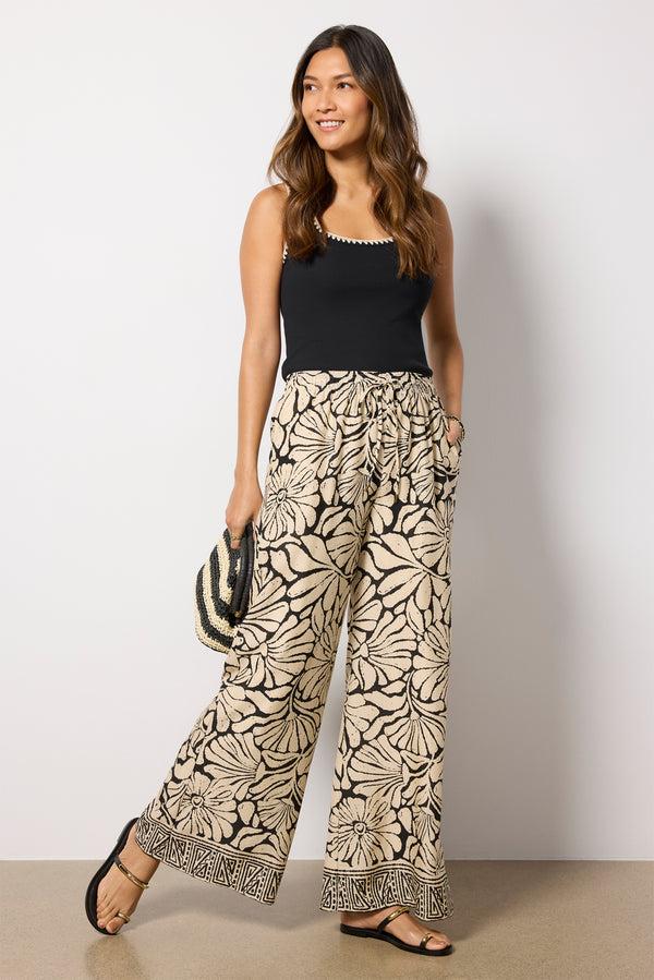 everve Amelia Printed Pant Natural