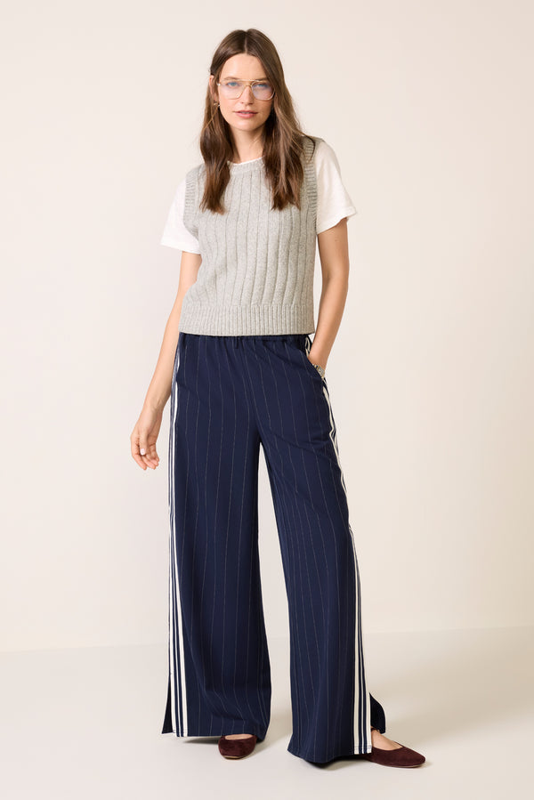 Everve Andy Two-fer Pullover Lightgrey/White