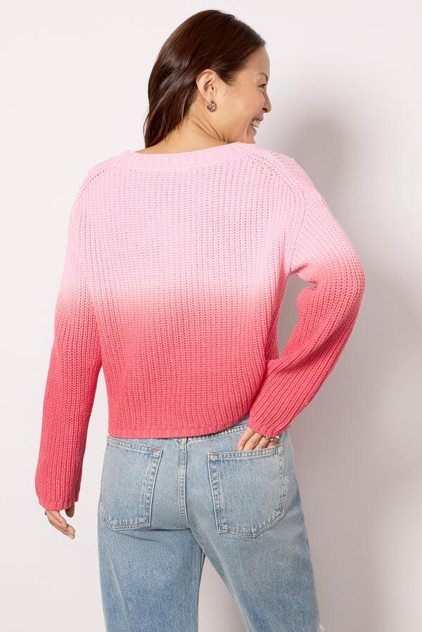 Everve Angel V Dip Dye Sweater Pinkdipdye