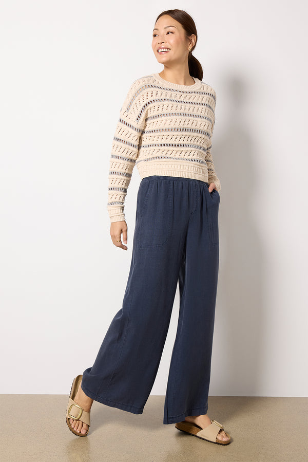 everve Angie Palazzo Pant Navy
