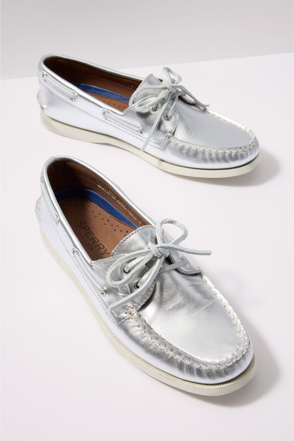 Everve AO 2 Eye Boat Shoe Silver
