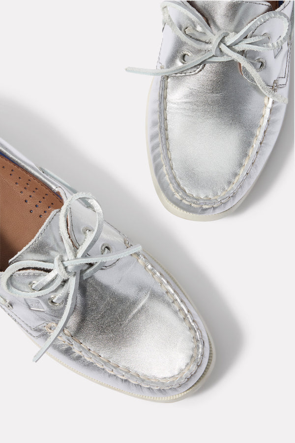 Everve AO 2 Eye Boat Shoe Silver