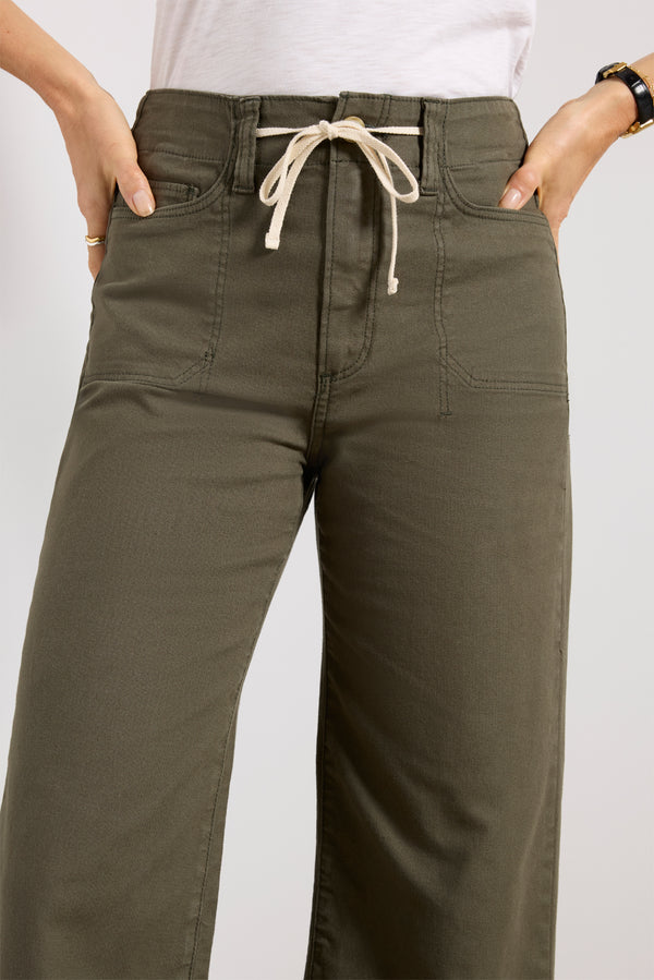 Everve Ari W/ Waistband Tie Vintageforestgreen