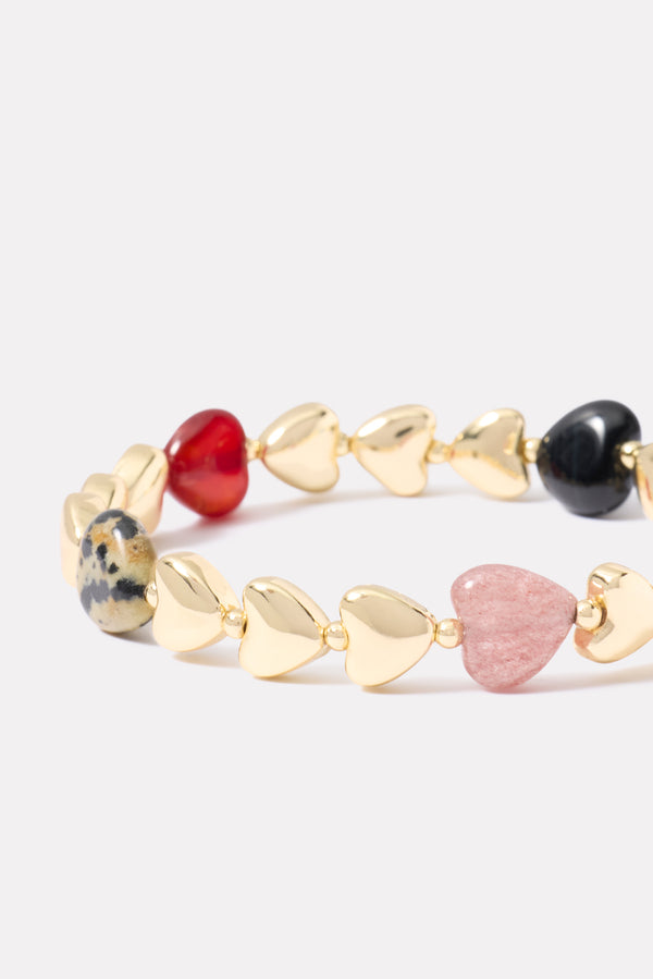 Everve Aria Stone Heart Bracelet Gold/Multi
