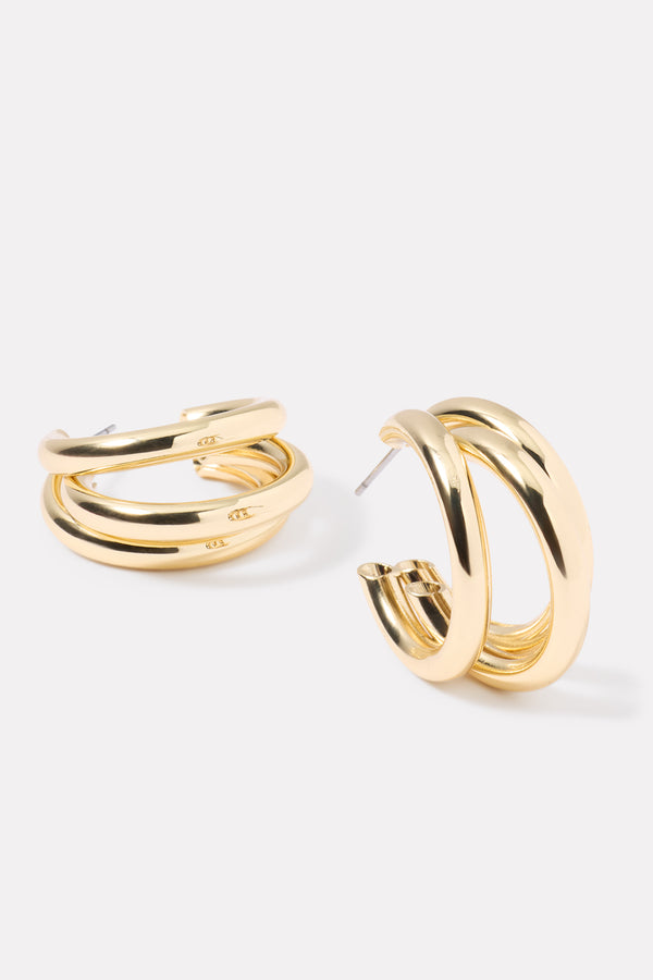 everve Arianna Triple Hoop Gold
