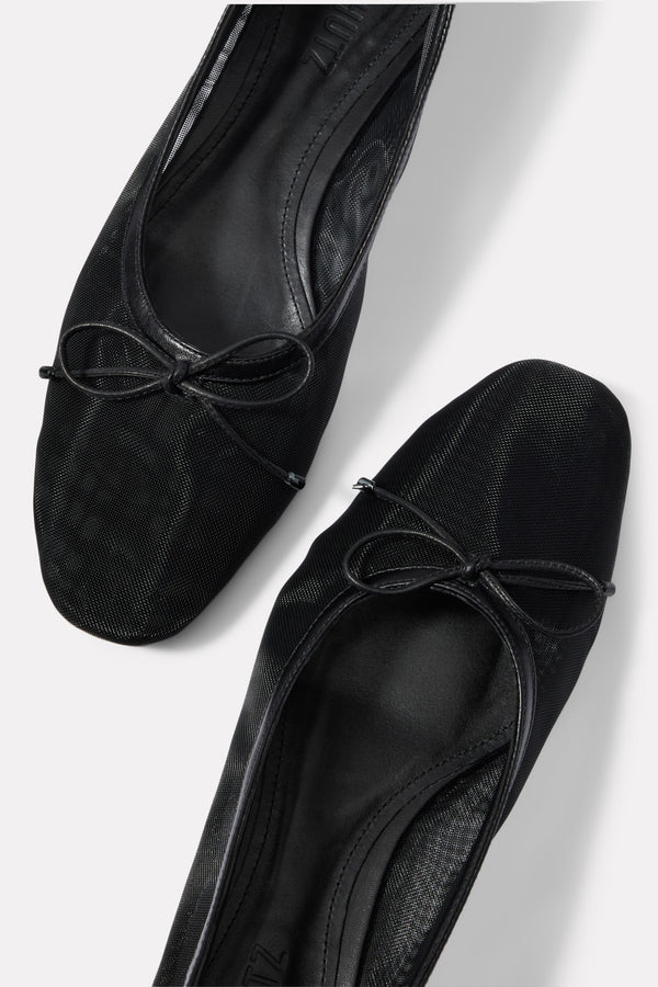 Everve Arissa Mesh Ballet Flat Black
