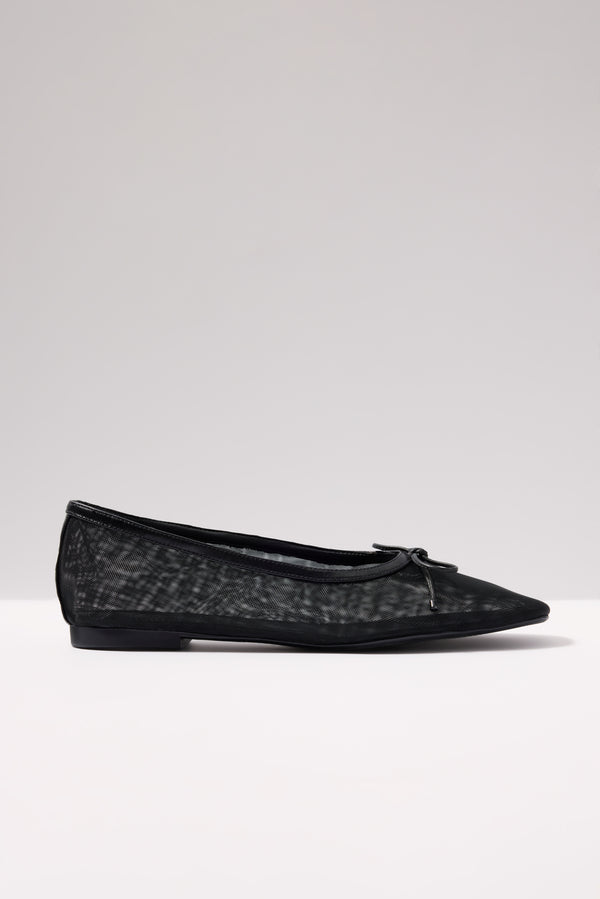 Everve Arissa Mesh Ballet Flat Black