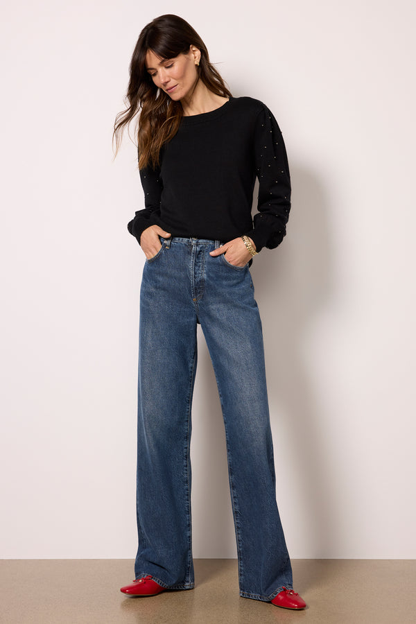 Everve Arya Studded Pullover Black