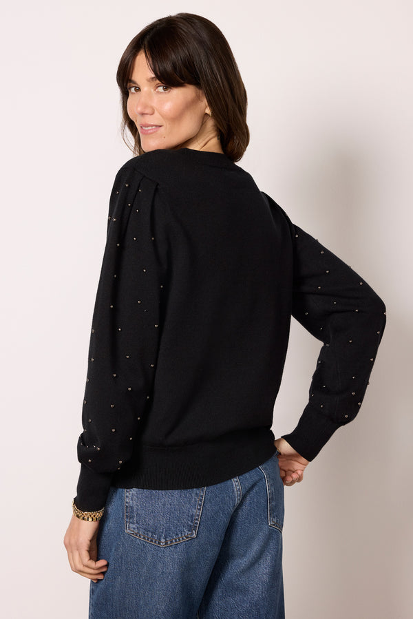 Everve Arya Studded Pullover Black