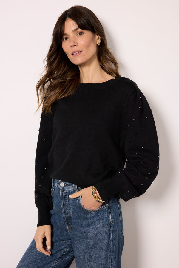 everve Arya Studded Pullover Black
