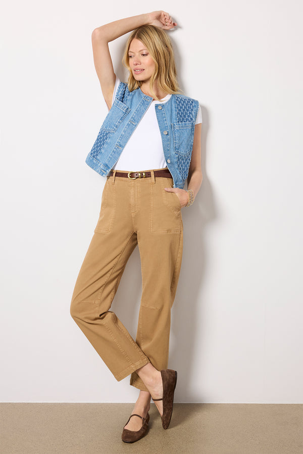 everve Ashton Utility Barrel Pant Britishkhaki