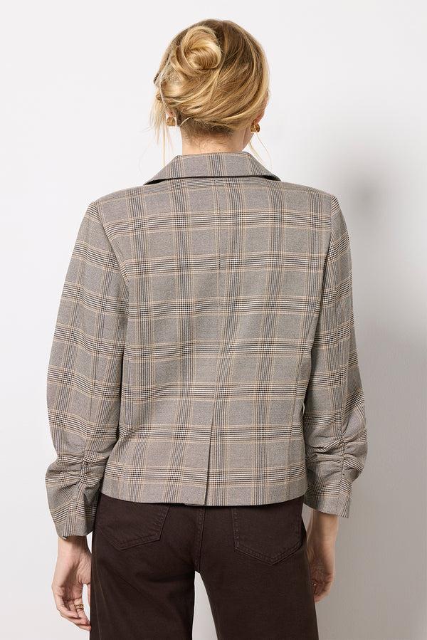 Everve Astor Plaid Blazer Brownplaid