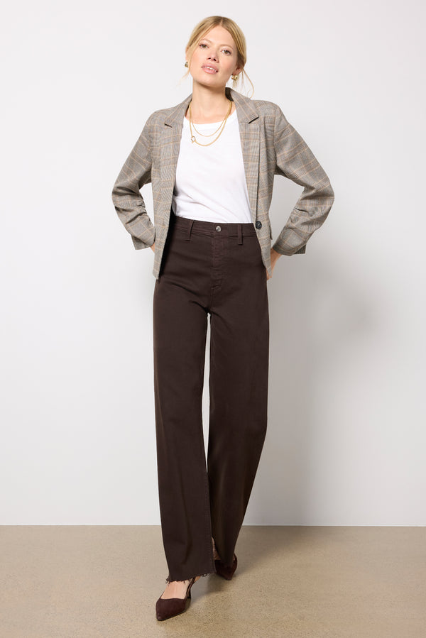 everve Astor Plaid Blazer Brownplaid