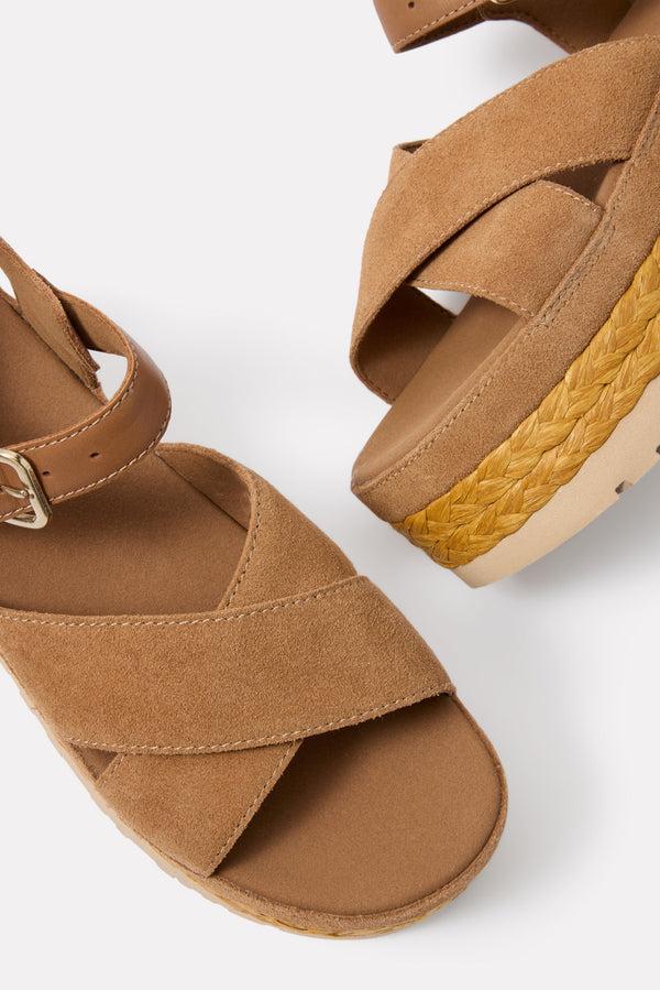 Everve Aubrey Ankle Strap Chestnut