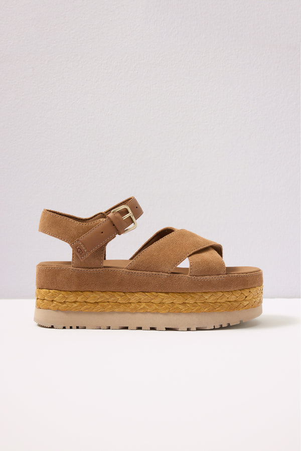 Everve Aubrey Ankle Strap Chestnut