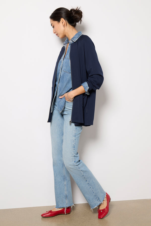 Everve Augusta Zip Through Navy