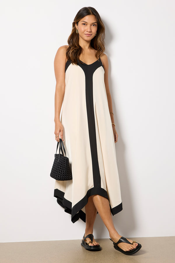 everve Ava Midi Dress Black/White